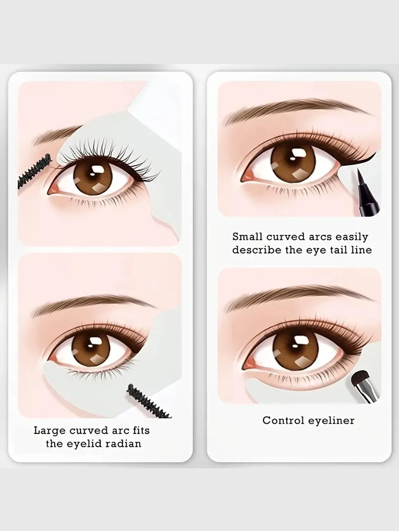 2pcs Winged Eyeliner Stamp Set, Reusable Silicone Eyeliner Tool For Eyelashes/Eyebrows/Lips - Image 4