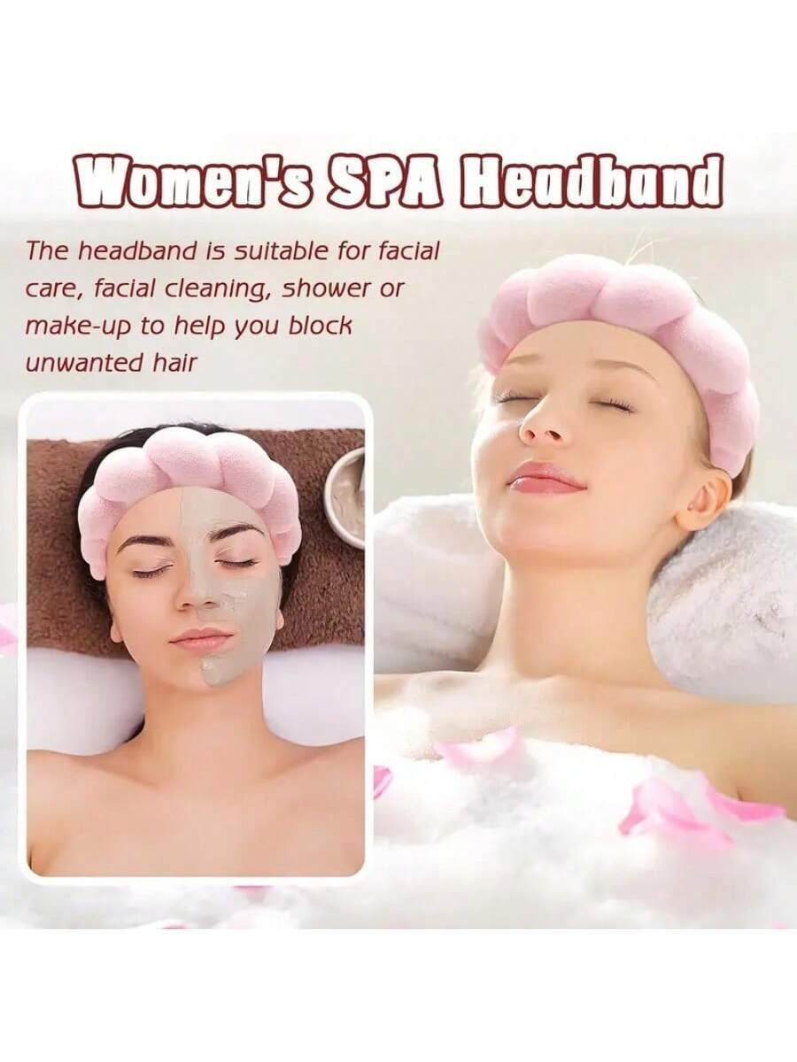3 Pcs Spa Headband Wristband Sponge Hair Hoop With Wristband For Washing Face - Image 5