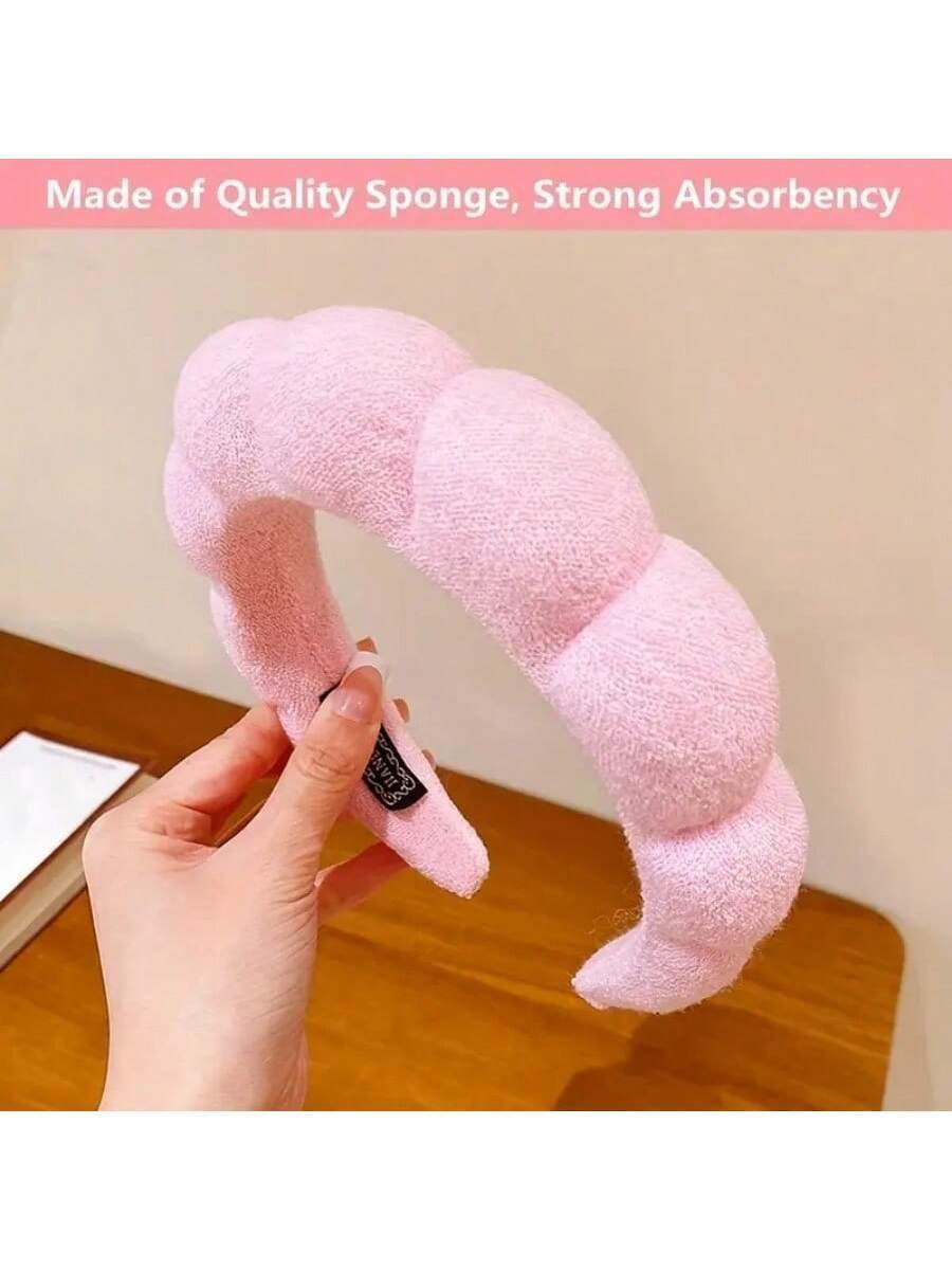 3 Pcs Spa Headband Wristband Sponge Hair Hoop With Wristband For Washing Face - Image 4