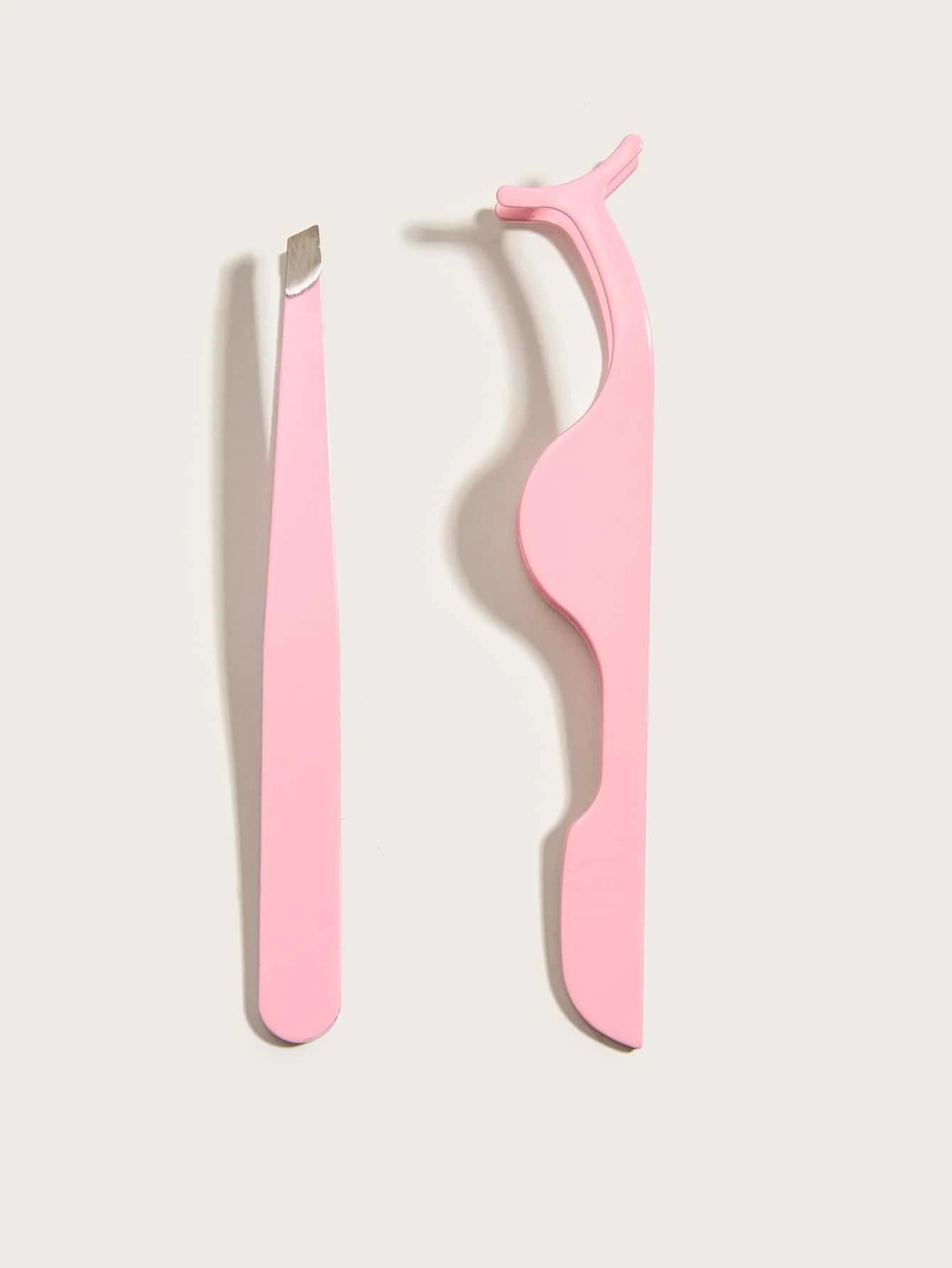 Eyebrow Tweezers & Eyelash Tweezers, 2pcs Elegant Solid - Image 2