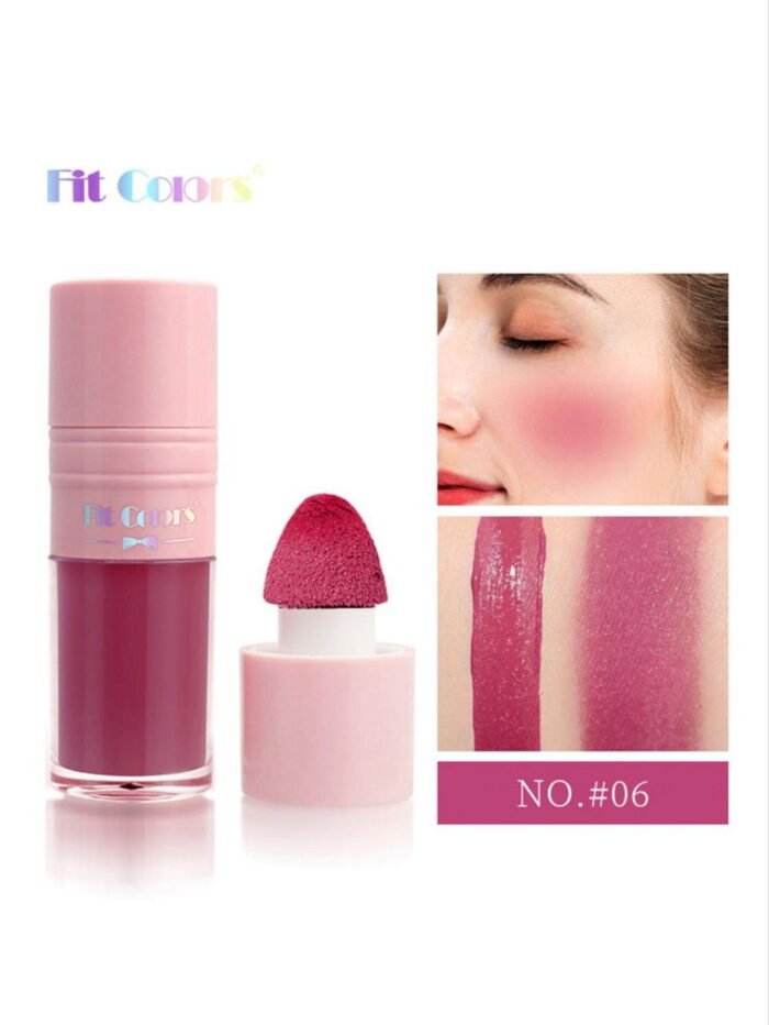 Liquid Blush,1Pc Highly Pigmented Liquid Blush Long-Wearing Brightening Blush 06 Dusk