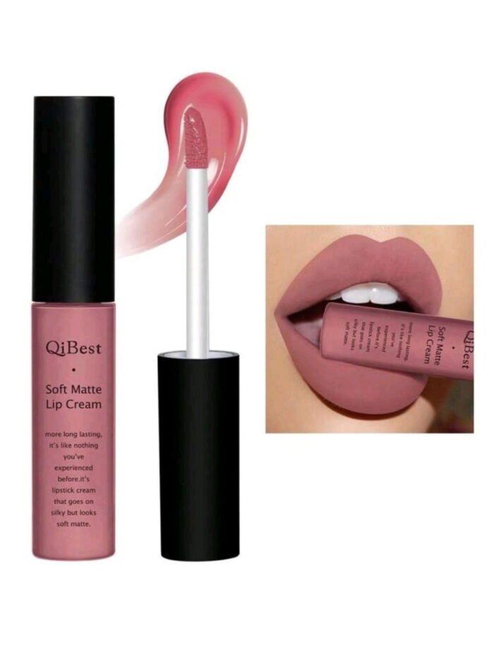 Soft Matte Lip Cream,Highly Pigmented Long-Lasting Wear Non-Stick Cup Liquid Lipstick Lip Gloss Lip Glaze Nude