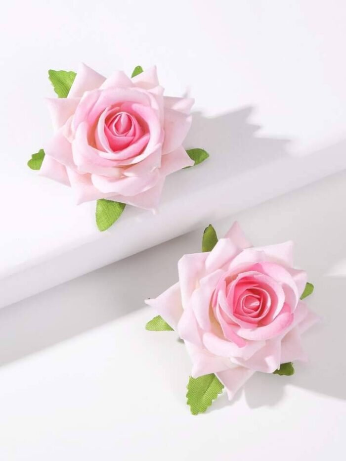 2pcs Flower Decor Hair Clip Boho Valentine's Day Valentines