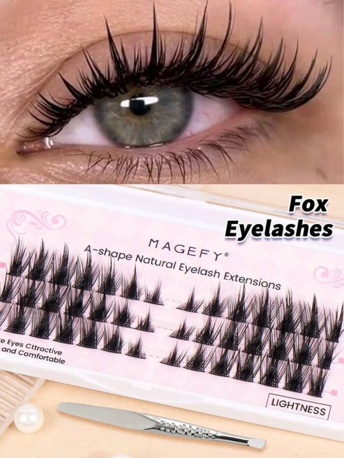 42pcs CC Curl Manga DIY Extended Tail Cross Fox Eyelashes