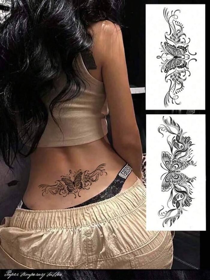 Temporary Paper Tattoo Sticker - Sexy Butterfly Tattoo Sticker For Waist/Stomach