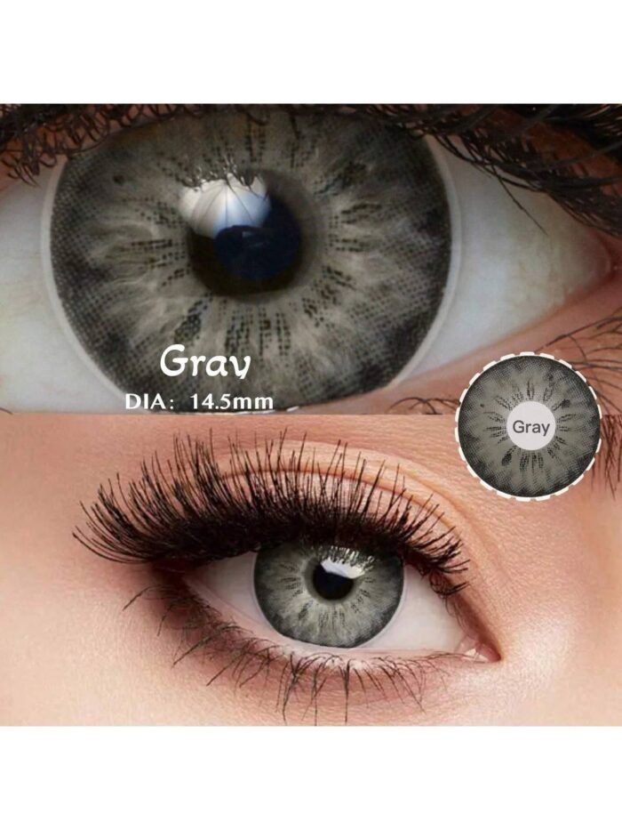 1 Pair Soft Colored Contact Lenses, For One Year, Contact Lenses gray