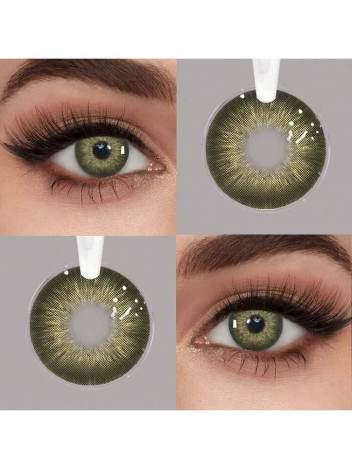 2 Pieces Gray Brown Color Contact Lenses Eye Makeup Soft Contact Lenses