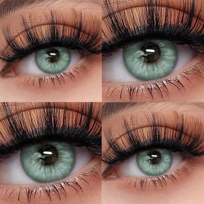 1 Pair Of Grayish-Green Colored Contact Lenses For Eye Makeup And Beauty