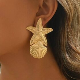 2pcs Elegant Sexy Party Asymmetrical Exaggerated Gold