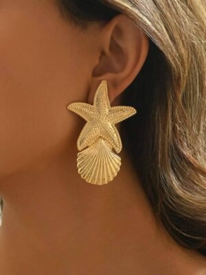 2pcs Elegant Sexy Party Asymmetrical Exaggerated Gold