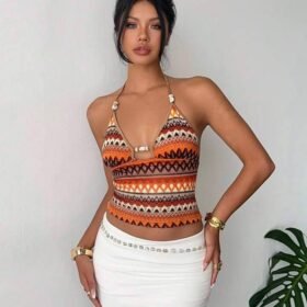 Aloruh Women's Bohemian Beaded Spaghetti Strap Camisole, Suitable For Spring Summer Holiday