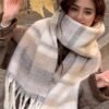 1pc Small Plaid Scarf Soft & Warm For Autumn Winter Women Winter Scarves