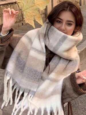 1pc Small Plaid Scarf Soft & Warm For Autumn Winter Women Winter Scarves