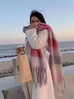 1pc Small Plaid Scarf Soft & Warm For AutumnWinter