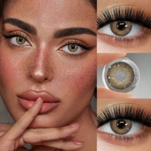 1 Pair Annual Disposable Color Contact Lenses, 14.5mm Brown Cosmetic Eye Makeup Lenses