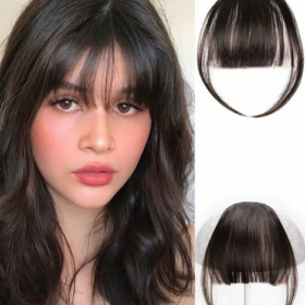 1pc Synthetic Air Bangs Wigs  Hair Women Girl Natural Short Fake Bangs Black Hair