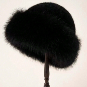 1pc Women Winter Furry Hat, European & Korean Style Warm Headwear, Solid Color Cute & Versatile