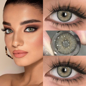 2 Pieces Gray Brown Color Contact Lenses Eye Makeup Soft Contact Lenses