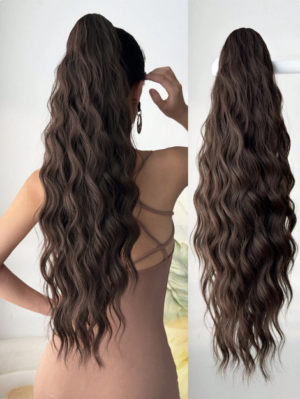 26 Inch Brown Claw Clip-On Wavy