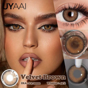 UYAAI 1Pair-Enlargement Natural Yearly Disposable Colored Contact Lenses