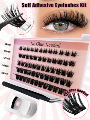 60pcs Self-Adhesive False Eyelash Clusters, Fluffy & Soft 8-16mm