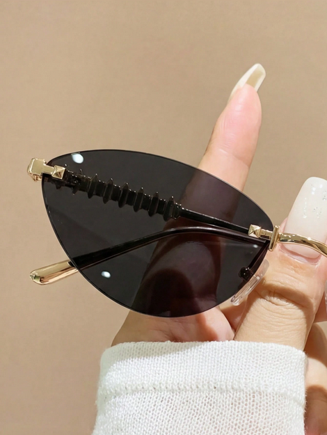 1 Pair Unisex Cat Eye Minimalist Small Frame Fashionable Sunglasses - Image 3