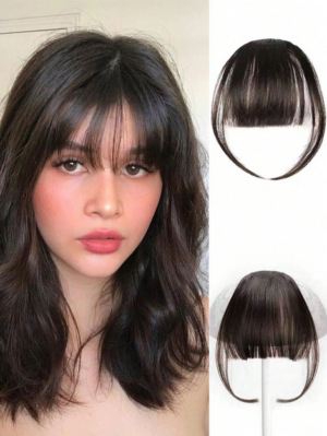 1pc Synthetic Air Bangs Wigs  Hairpieces Hair Women Girl Black Hair Brown