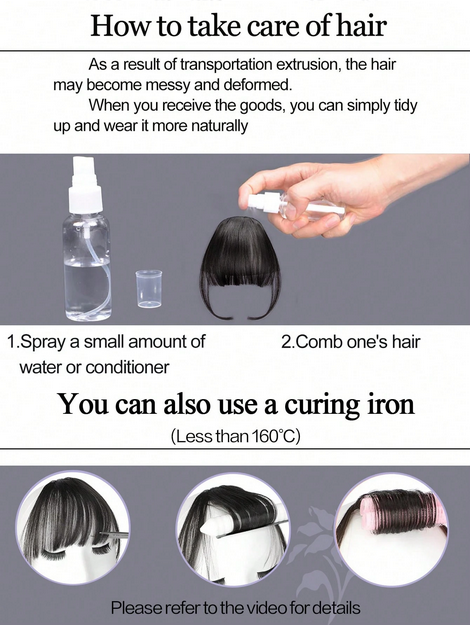 1pc Synthetic Air Bangs Wigs Hairpieces Hair Women Girl Black Hair Brown - Image 7