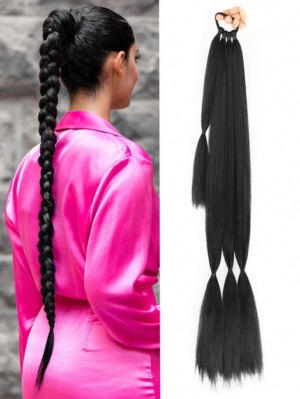Hair Extensions With Hair Tie Soft Synthetic Straight Hair Wrap